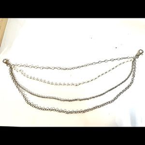 Crystal and Faux Pearl Jeans Chain Belt